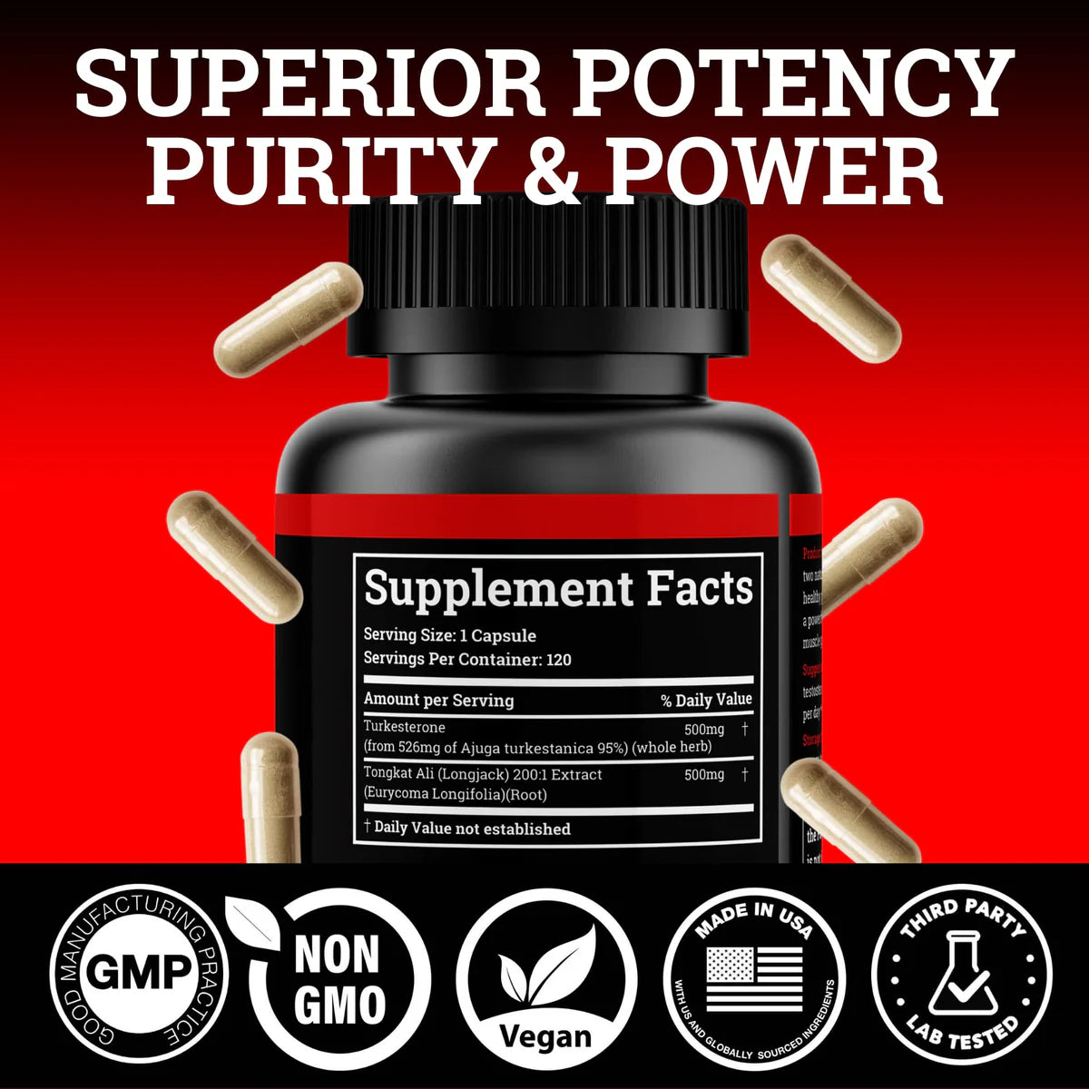 Turkesterone & Tongkat Ali | 1000MG | (Max Purity)