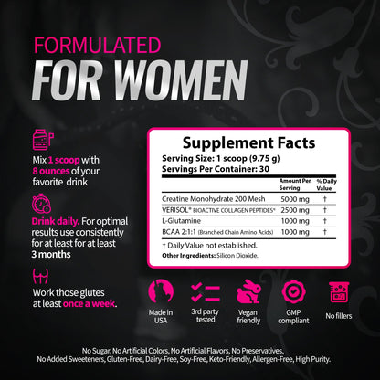 #1 Creatine for Women – Build Lean Muscle, Destroy Cellulite